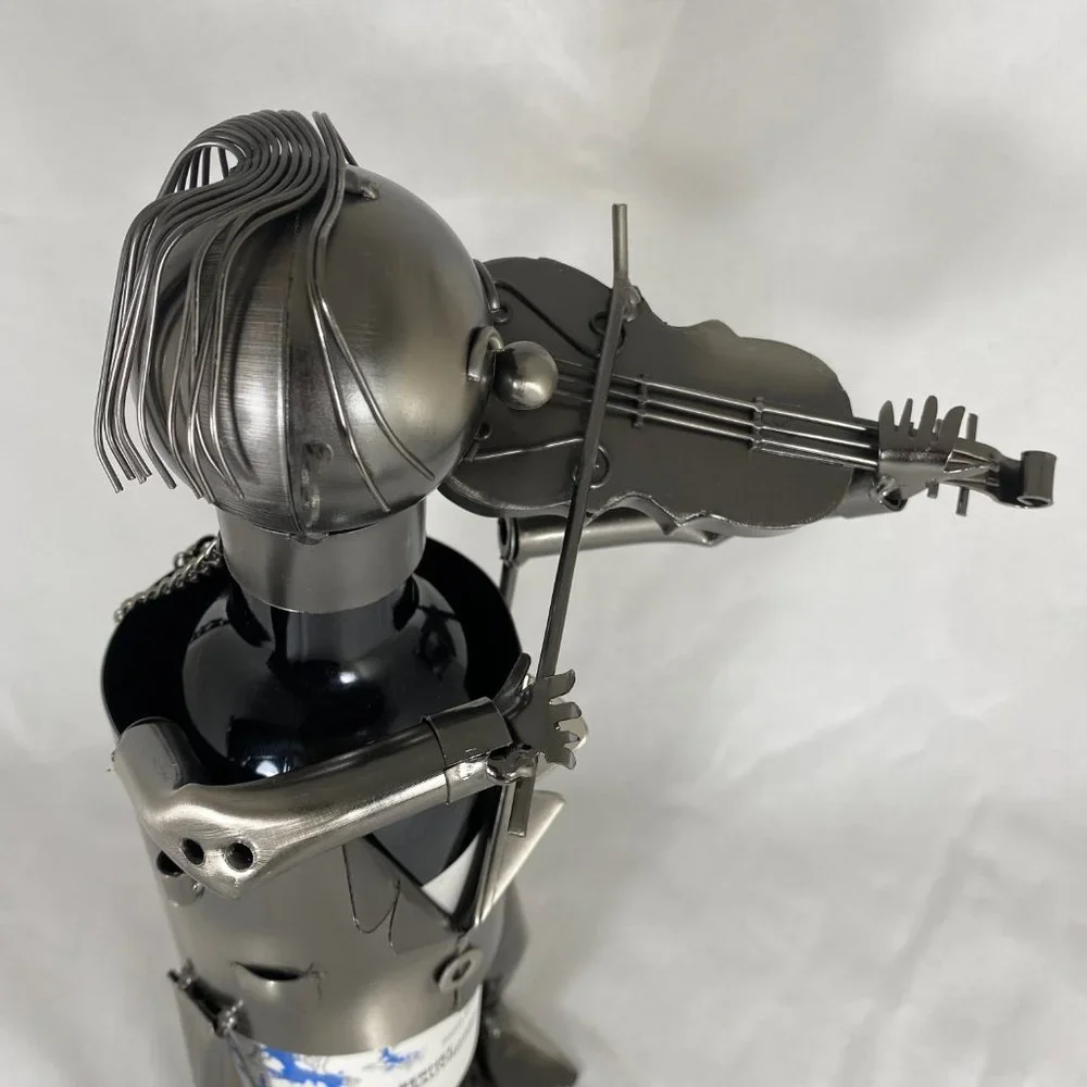 Violinist Metal Wine Bottle Holder